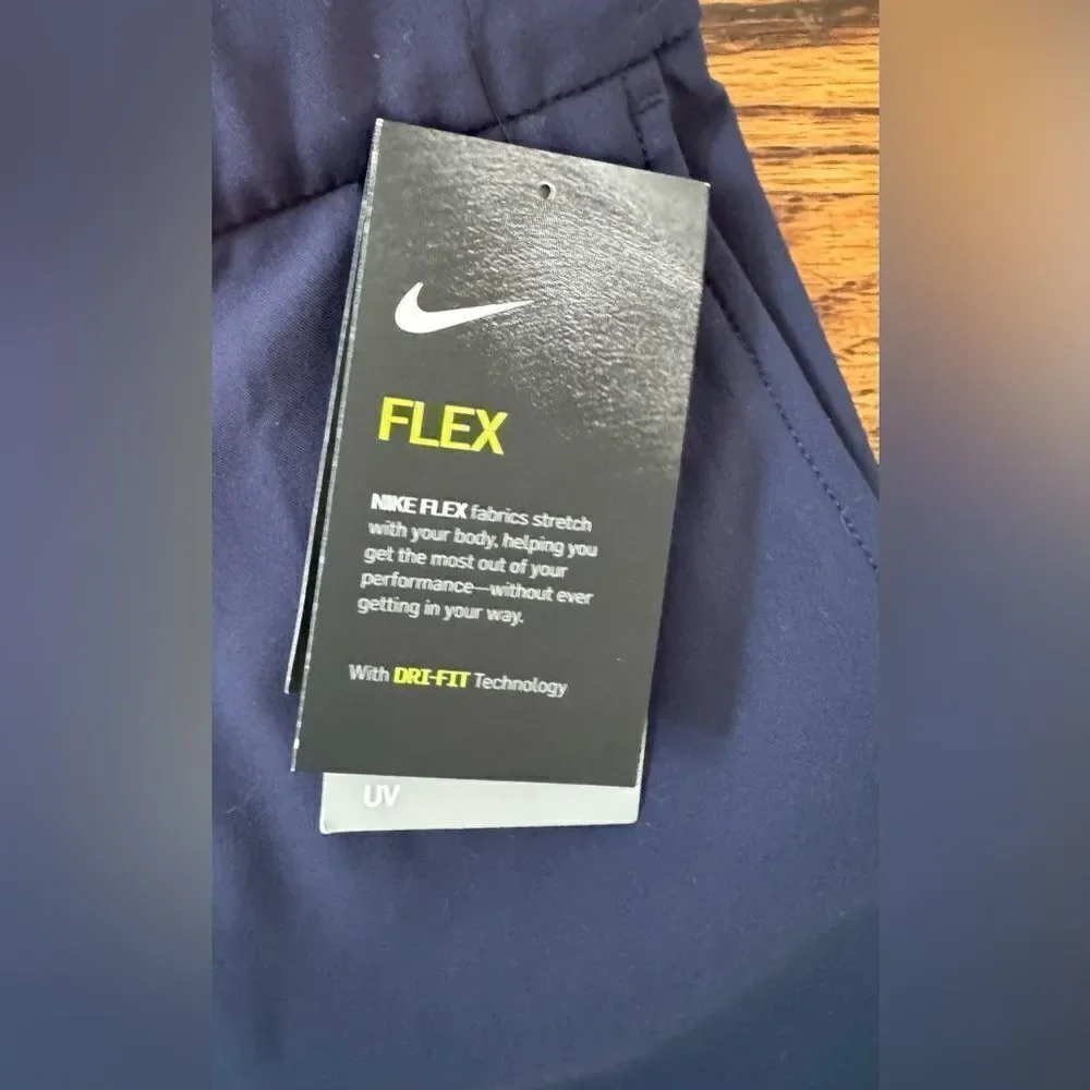 NWT New NIKE Flex UV Victory Women’s Stretch Pull On Golf Shorts Navy Blue XS
